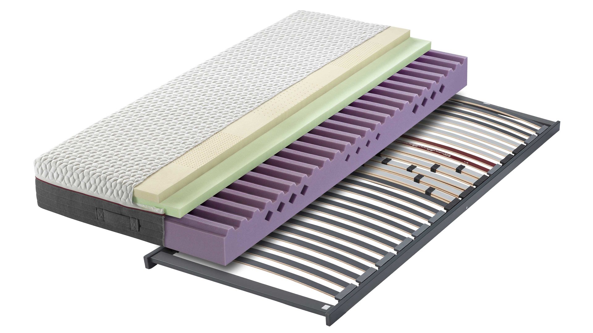 Matratzen-Set Interliving aus Stoff in Weiß Interliving Matratzen-Set 1920 mit Komfortschaummatratze Härtegrad 2 - Liegefläche ca. 90 x 200 cm