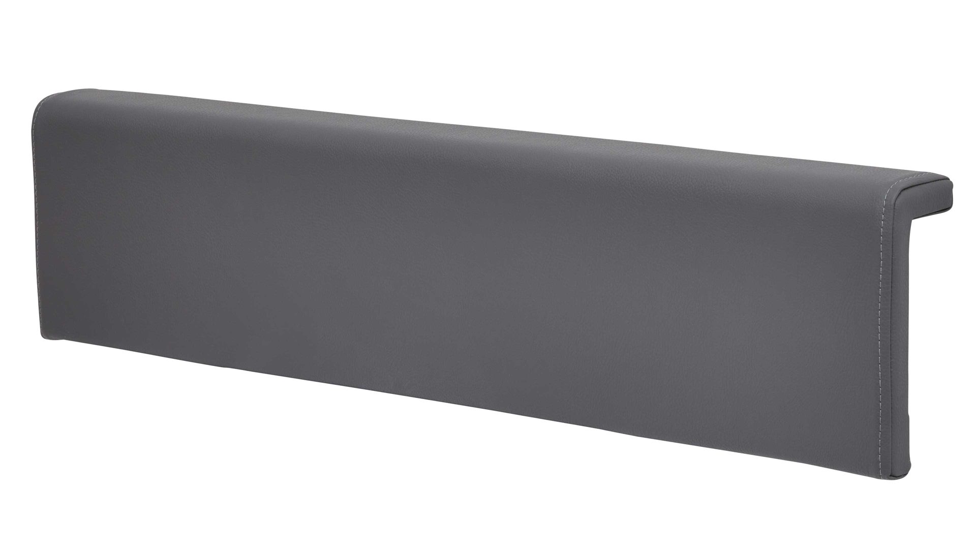 Kopfstütze Interliving aus Stoff in Dunkelgrau Interliving Schlafzimmer Serie 1025 – Kopfteilpolster-Set Länge ca. 92 cm - graphitfarbenes Kunstleder