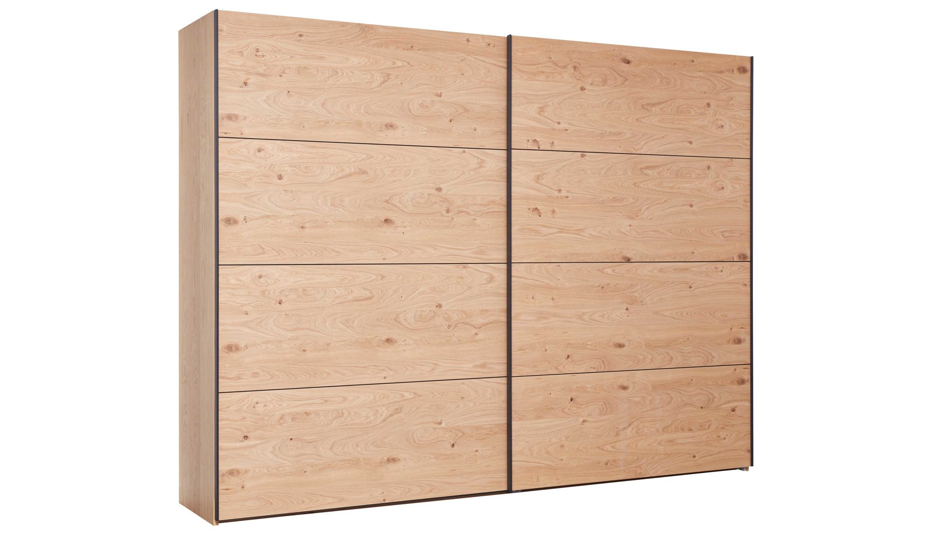 Kleiderschrank Interliving aus Holz in Holzfarben Interliving Schlafzimmer Serie 1024 – Schwebetürenschrank 983000 Design 24,  Balkeneiche - zwei Türen, Breite ca. 301 cm