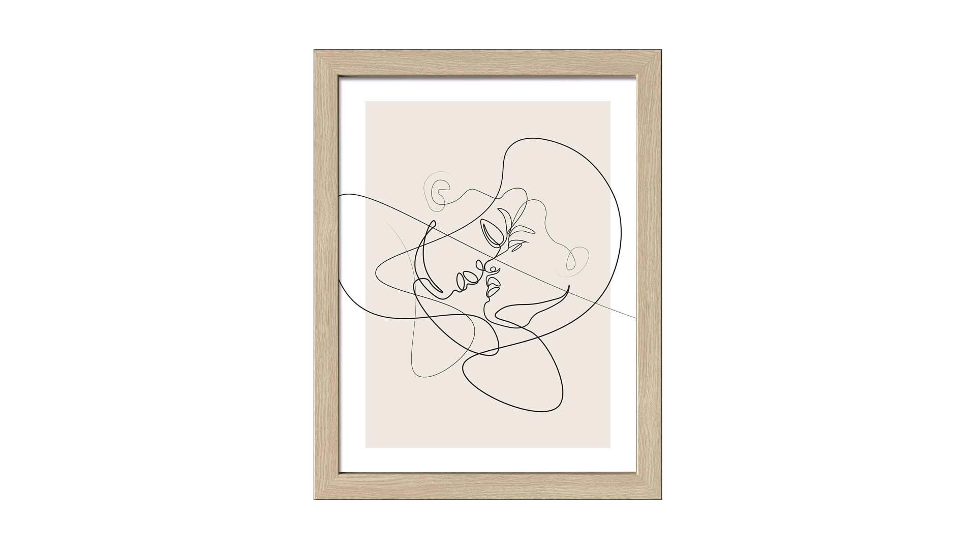 Kunstdruck Pro®art bilderpalette aus Karton / Papier / Pappe in Beige PRO®ART Kunstdruck Scandic Living Line Art Faces VI - ca. 35 x 45 cm