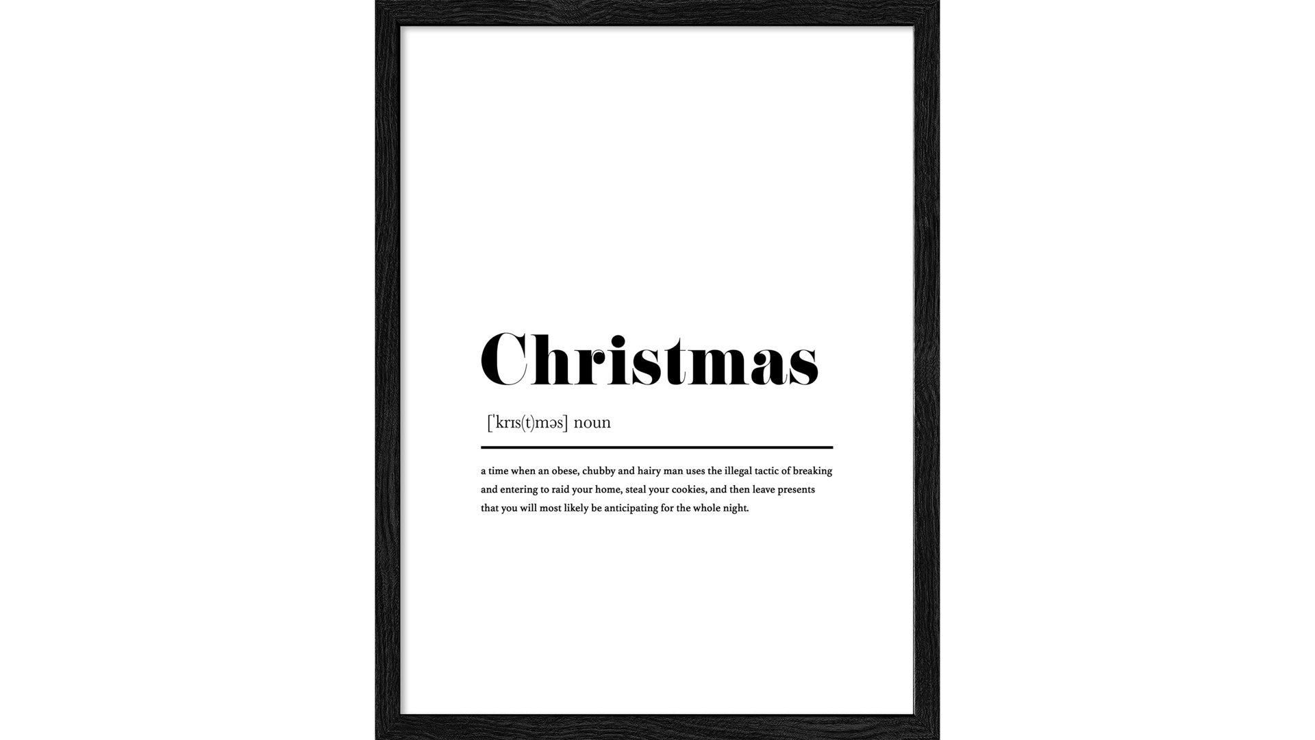 Kunstdruck Interliving BEST BUDDYS! aus Karton / Papier / Pappe in Weiß Interliving BEST BUDDYS! Kunstdruck Christmas 1 Weiß & Schwarz - ca. 33 x 43 cm