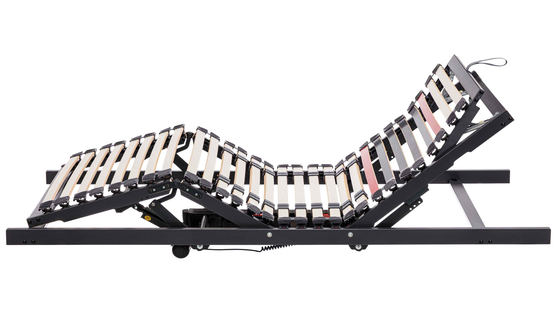 Lattenrost Interliving aus Holz in Anthrazit Interliving Lattenrost Serie 1950 - V6586 Funk & drei Motoren – Liegefläche ca. 100 x 200 cm