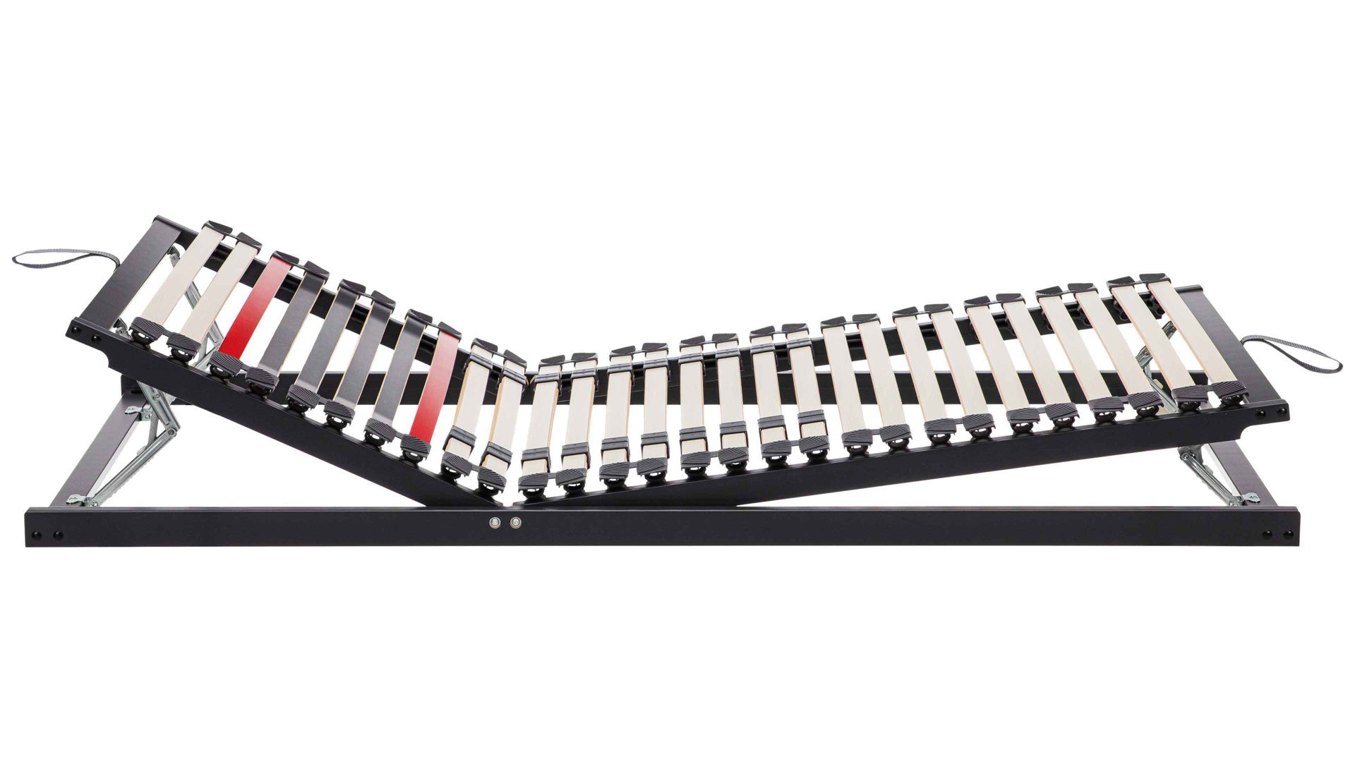 Lattenrost Interliving aus Holz in Anthrazit Interliving Lattenrost Serie 1950 mit Hebehilfe mit Hebehelfe manuell verstellbar – Liegefläche ca. 120 x 200 cm