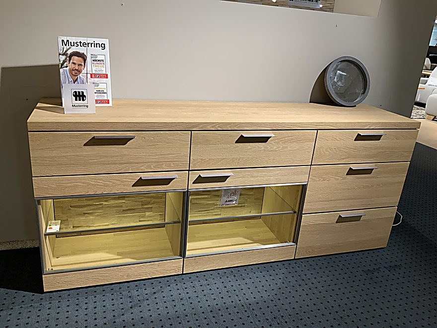 Basisprodukt Hartmann möbelwerke gmbh wohnmöbel in Holzfarben Hell Sideboard Querenhorst Eiche gebürst.