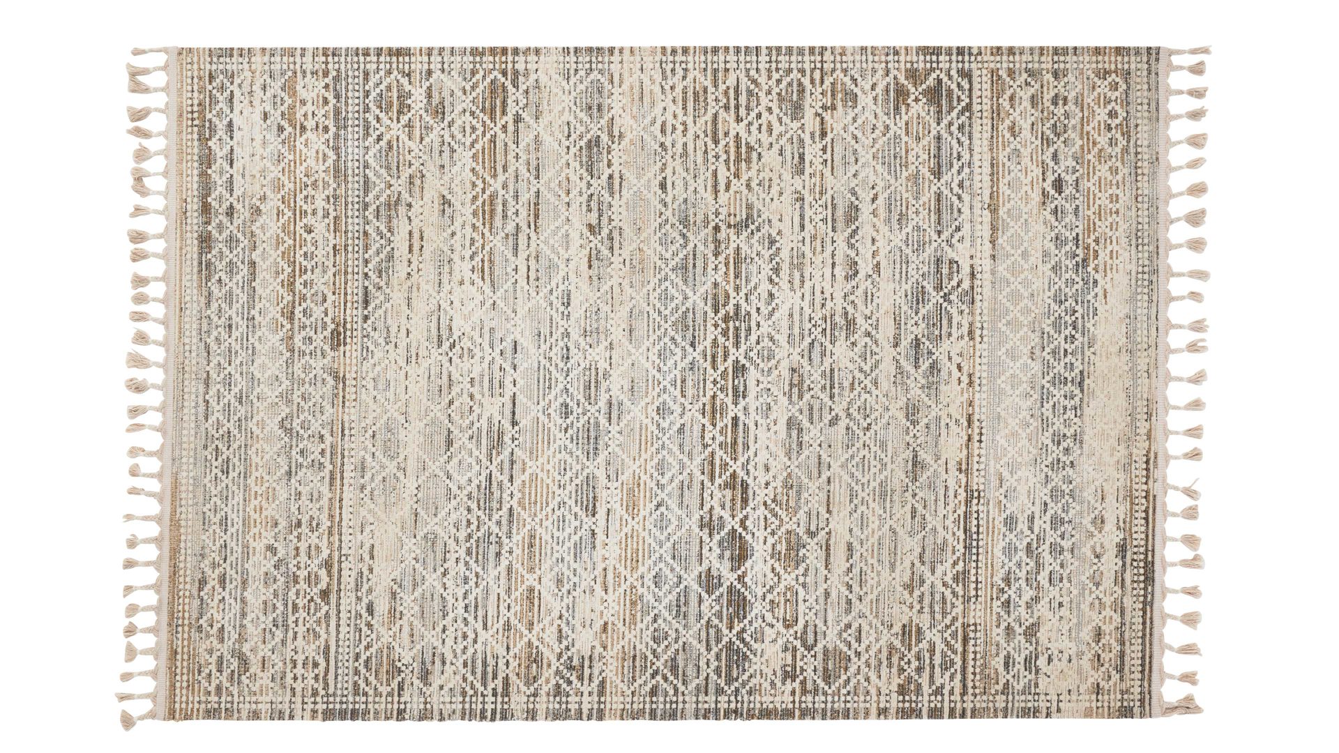 Webteppich Interliving aus Kunstfaser in Beige Interliving Teppich Serie G-8030 beiges Vintagemuster - ca. 133 x 190 cm