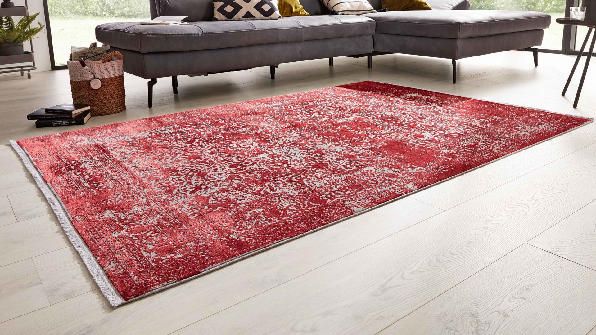 Webteppich Interliving aus Mischgewebe in Rot Interliving Teppich Serie L-8710 Rot – ca. 240 x 340 cm