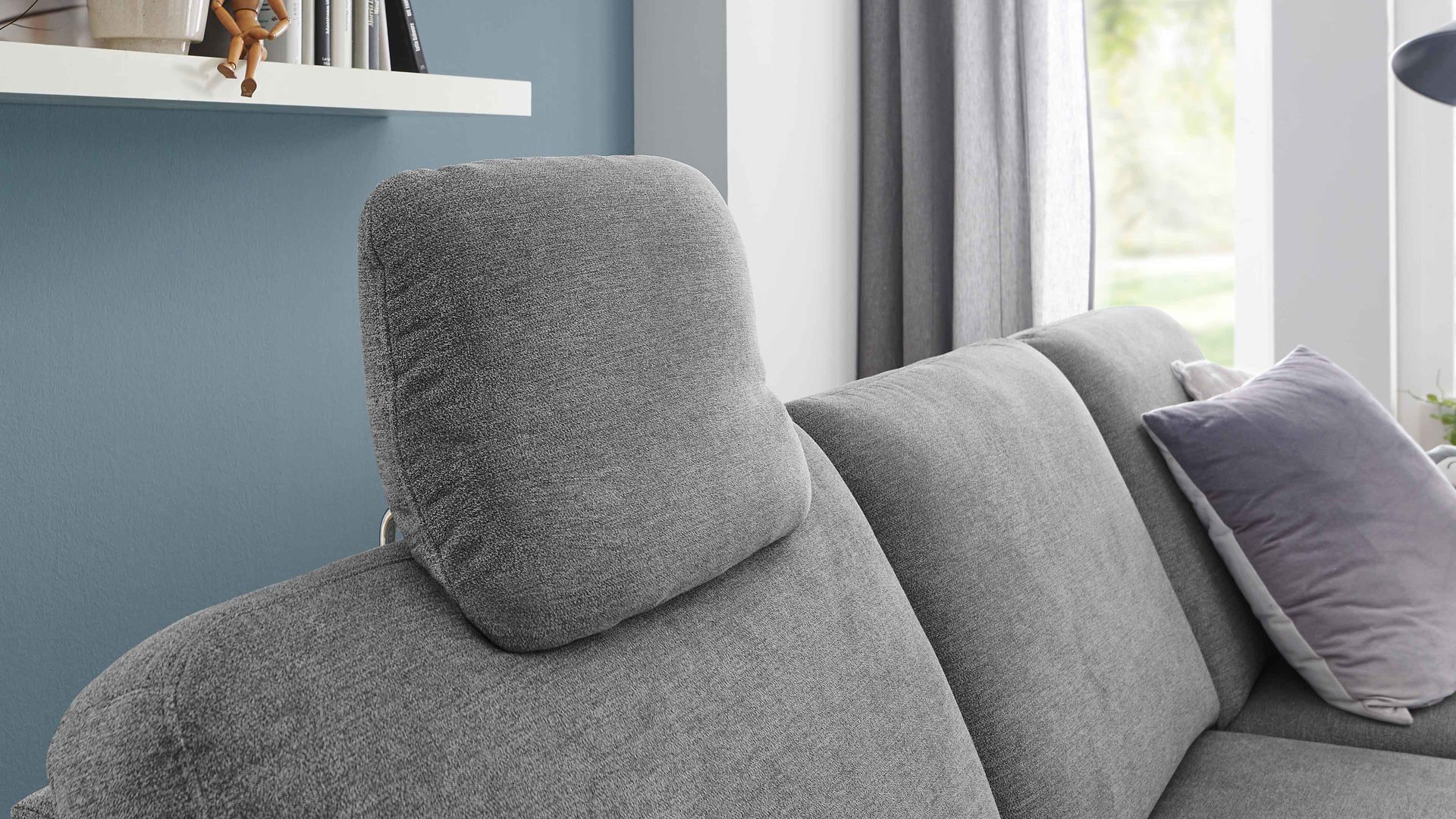 Kopfstütze modulmaster aus Stoff in Grau Modulmaster MM-ZE1129 - Kopfstütze CKS alufarbene Chenille Charly