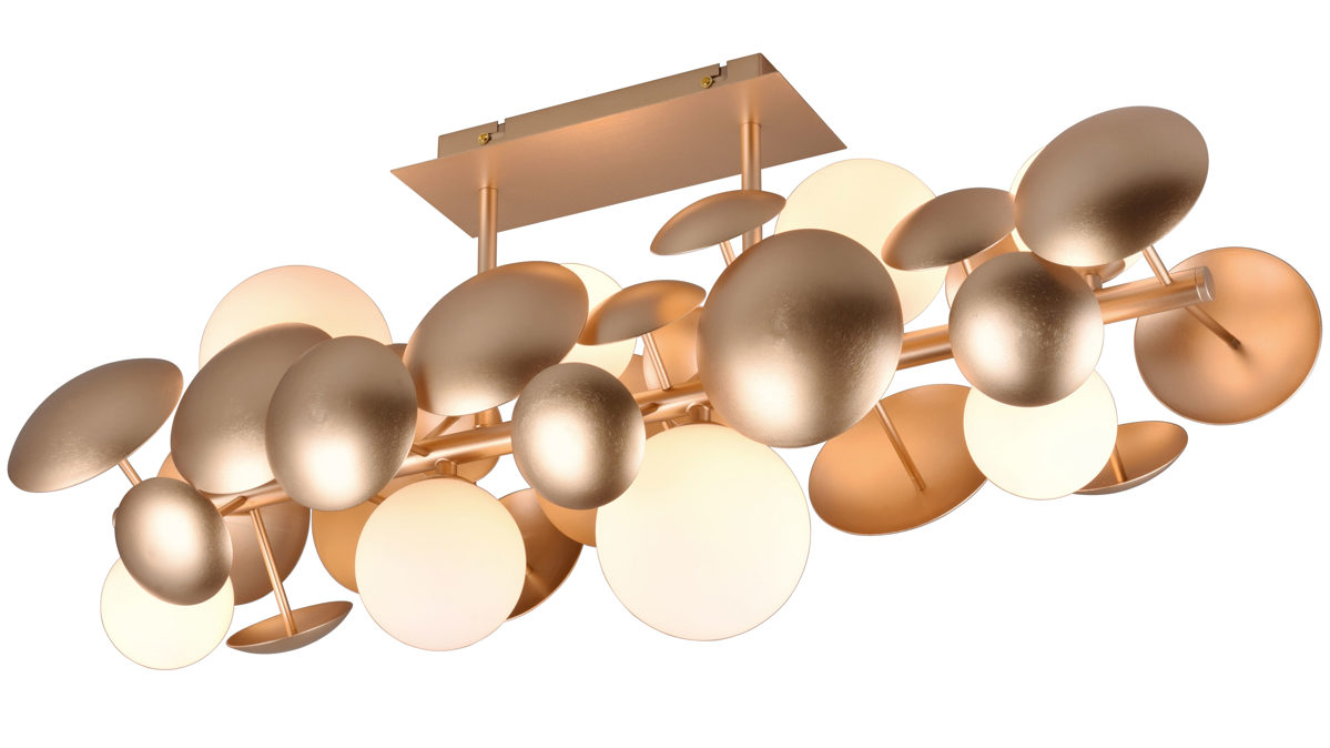 Deckenleuchte Trio lighting for you aus Metall in Gold TRIO Deckenleuchte Bubble Gold & Weiß – Breite ca. 76 cm