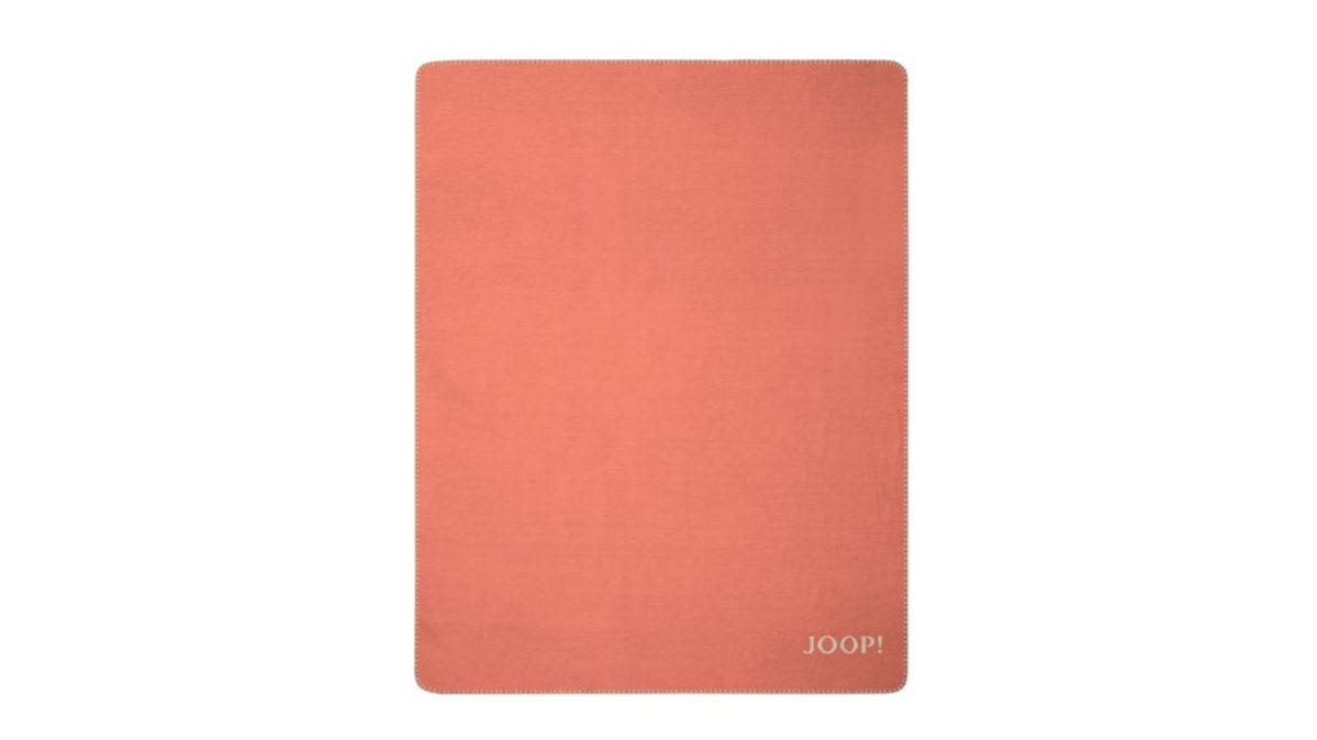 Wohndecke Biederlack® aus Stoff in Orange JOOP! Wohndecke Uni Doubleface Kupfer & Sand – ca. 150 x 200 cm