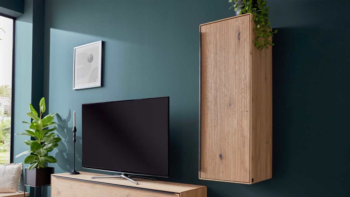 Hängeschrank Interliving aus Holz in Holzfarben Interliving Wohnzimmer Serie 2033 - Hängeschrank 126837 Asteiche - eine Tür, Breite ca. 42 cm