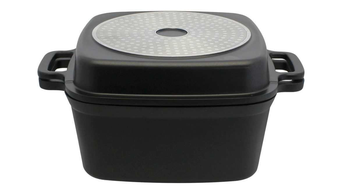 Multifunktionstopf Elo® aus Metall in Schwarz ELO® Multifunktionstopf-Set Cubus Aluminiumguss – ca. 24 x 24 cm