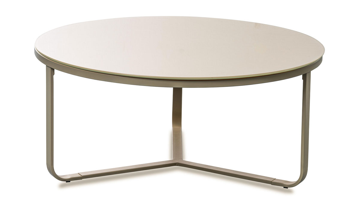 Couchtisch M2 kollektion aus Glas in Weiß Couchtisch Boston 2 Cremeweiße - Durchmesser ca. 80 cm