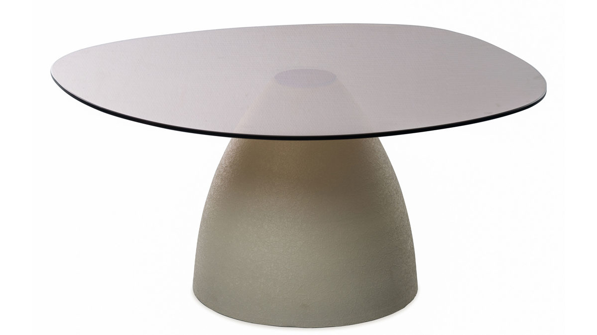 Couchtisch M2 kollektion aus Glas in Weiß Couchtisch Filo 3 Cremeweiße - ca. 86 x 76 cm