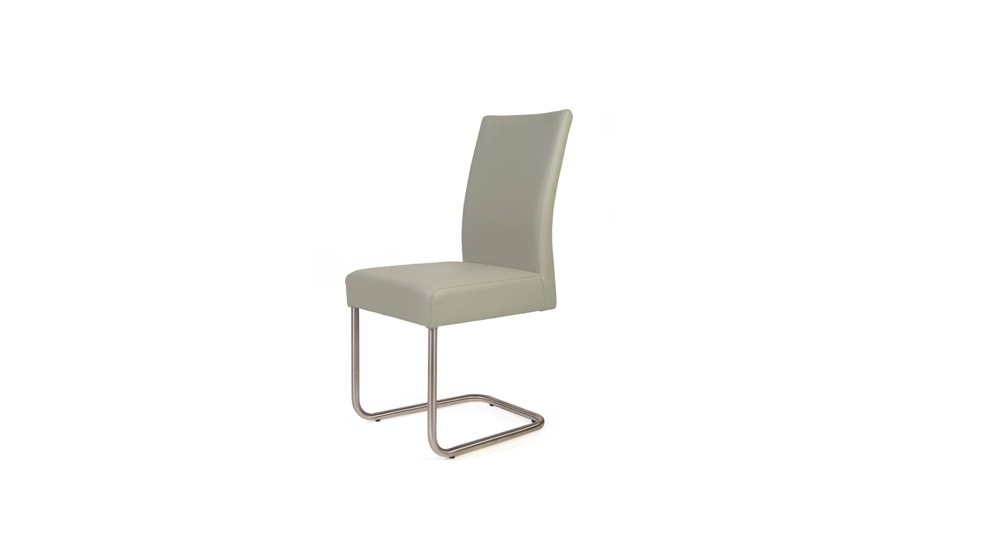 Schwingstuhl Standard furniture factory aus Stoff in Beige Schwingstuhl bzw. Freischwinger taupefarbener Bezug Zeus 9810 & Edelstahl