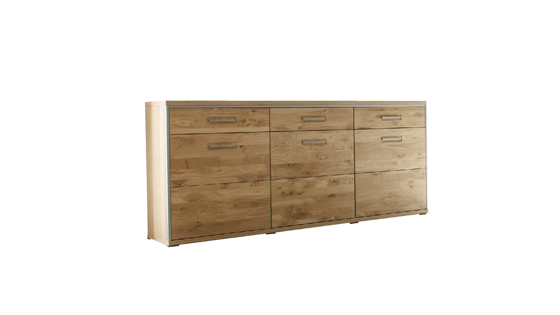 Sideboard Mca furniture aus Holz Nachbildung in Holzfarben Sideboard als stilvolle Kommode geölte Asteiche Bianco Fronten & Korpus geöltes Furnier – ca. 184 x 89 x 45 cm