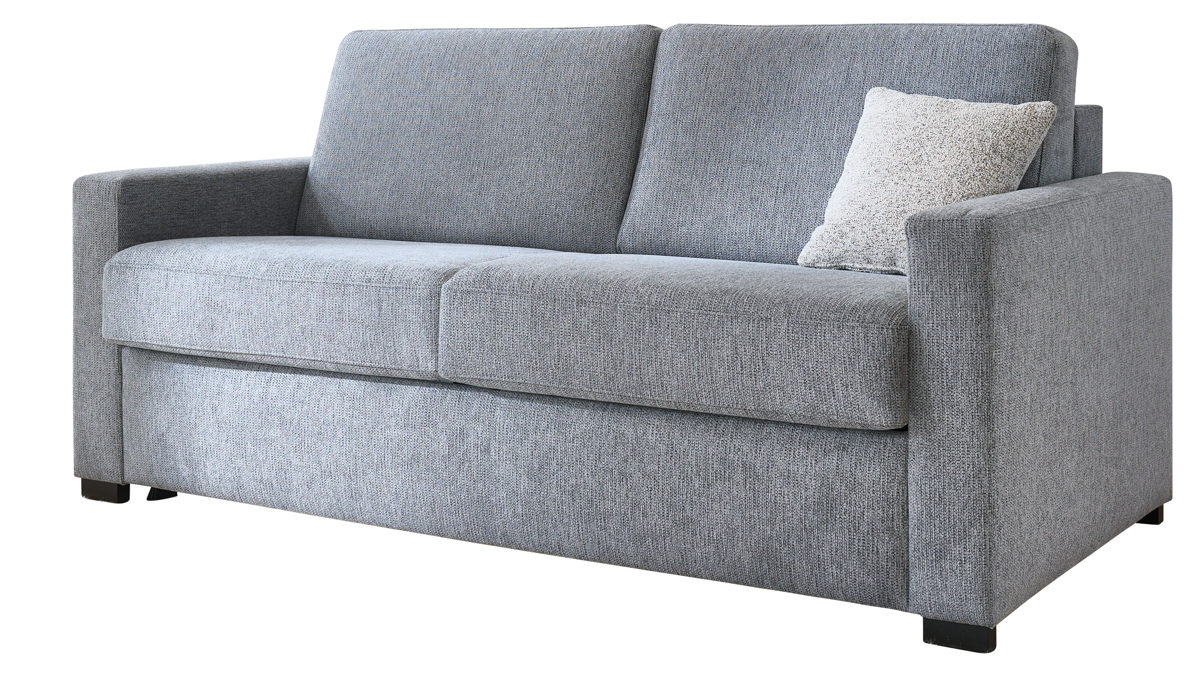 Schlafsofa Restyl aus Stoff in Grau Schlafsofa Molly Comfort mit Faltbettfunktion grauer Chenillebezug 2-6989 - Liegefläche ca. 150 x 200 cm