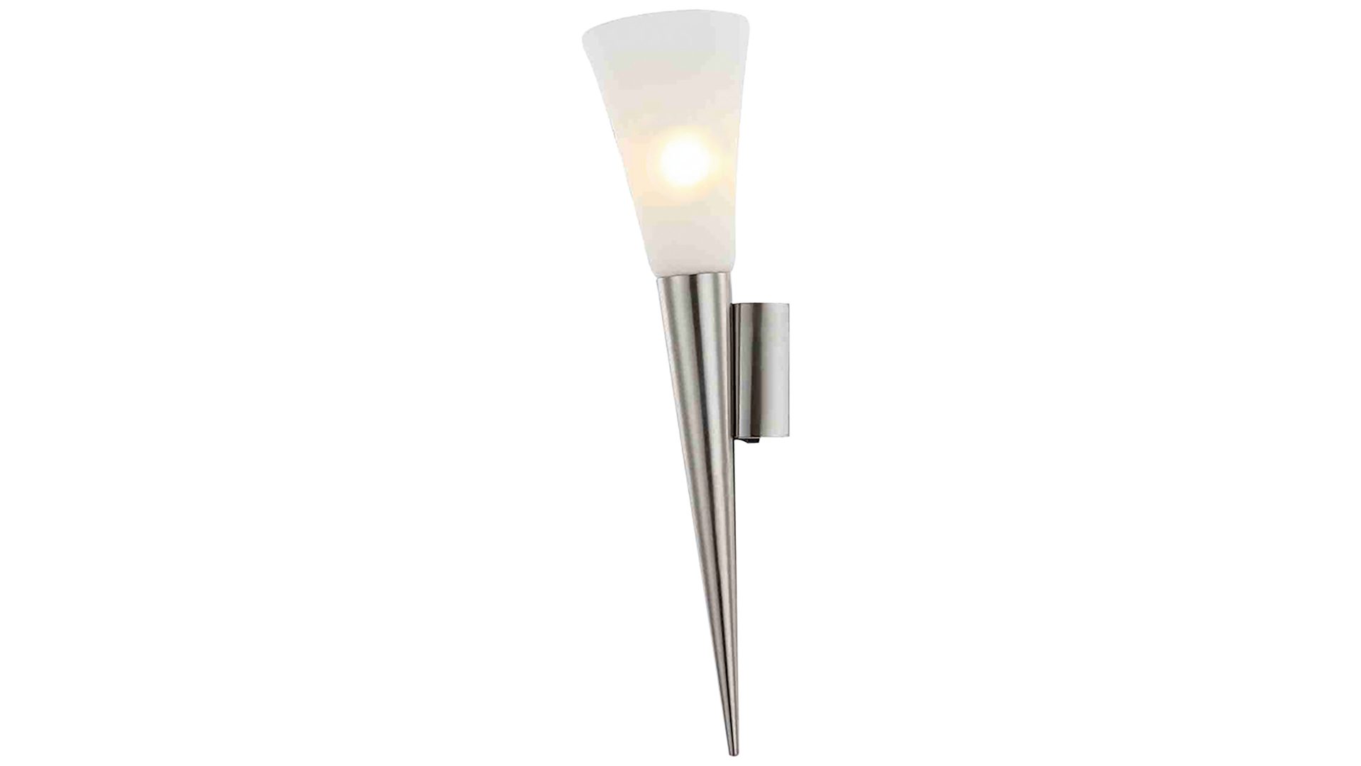 Wandleuchte Nino leuchten aus Metall in Metallfarben Nino LED-Wandleuchte Raduz bzw. Wandlampe Nickel & Opalglas – Höhe ca. 50 cm