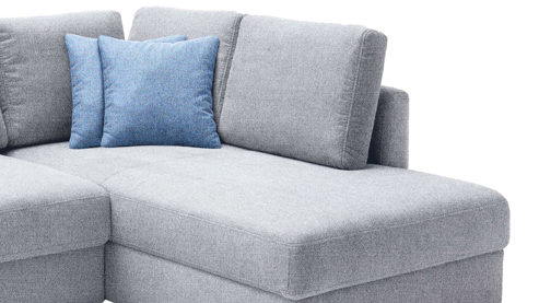 Ecksofa Nova via aus Stoff in Grau Ecksofa Louis de Luxe - Schlaffunktion mit Bettkasten grauer Bezug - Stellfläche ca. 235 x 184 cm