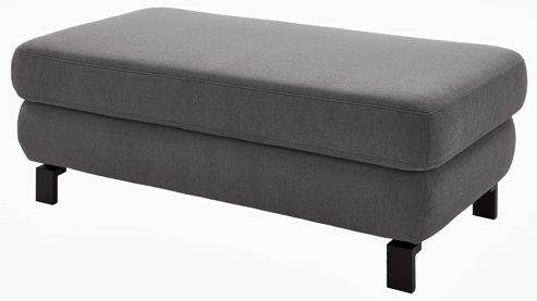 Polsterhocker SOFAkultur aus Stoff in Grau SOFAkultur Programm SK 239 - XXL-Hocker platingrauer Bezug Easy Care & schwarze Metallfüße 893 - ca. 122 x 66 cm