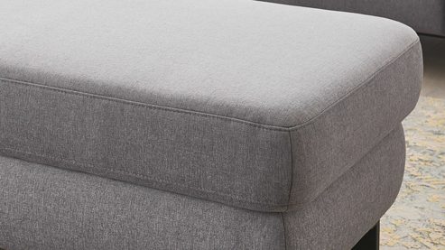 Ecksofa SOFAkultur aus Stoff in Grau SOFAkultur Programm SK 239 - Ecksofa platingrauer Bezug Easy Care & schwarze Metallfüße 893 - Stellfläche ca. 267 x 200 cm