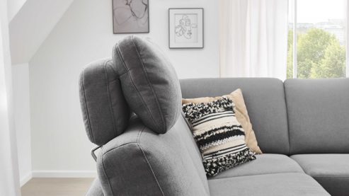 Kopfstütze SOFAkultur aus Stoff in Grau SOFAkultur Programm SK 239 - Multifunktionskopfstütze platingrauer Bezug Easy Care