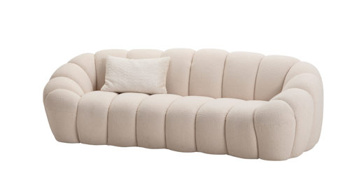 Bigsofa Gutmann factory® aus Stoff in Beige Polsterprogramm Emelie - Megasofa XL naturweißer Bezug 306.55 & Kissen 371.15 naturbeige - ca. 248 x 110 cm