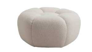 Hocker Gutmann factory® aus Stoff in Beige Polsterprogramm Emelie - Hocker naturweißer Bezug 306.55 - Durchmesser ca. 78 cm