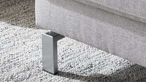 Ecksofa SOFAkultur aus Stoff in Hellgrau SOFAkultur Programm SK 239 - Ecksofa hellgraues Flachgewebe Mono & Metallfüße 222 - Stellfläche ca. 336 x 220 cm