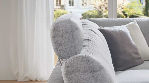 Kopfstütze SOFAkultur aus Stoff in Hellgrau SOFAkultur Programm SK 239 - Kopfstütze hellgraues Flachgewebe Mono