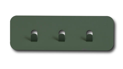 Wandgarderobe M2 kollektion aus Metall in Grün Garderobenleiste Lilly Grün – drei Haken, Länge ca. 30 cm