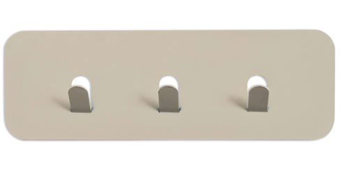 Wandgarderobe M2 kollektion aus Metall in Beige Garderobenleiste Lilly Cremeweiß – drei Haken, Länge ca. 30 cm