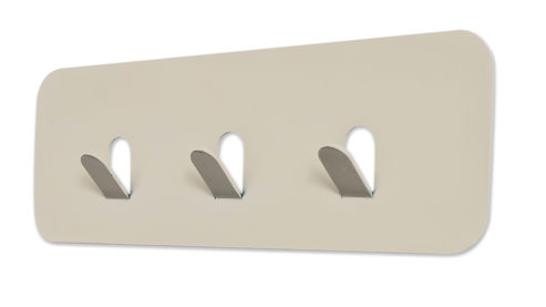 Wandgarderobe M2 kollektion aus Metall in Beige Garderobenleiste Lilly Cremeweiß – drei Haken, Länge ca. 30 cm