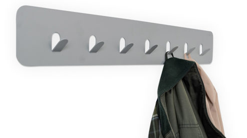 Wandgarderobe M2 kollektion aus Metall in Grau Garderobenleiste Lilly Grau – Sieben Haken, Länge ca. 70 cm