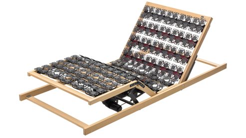 Lattenrost Interliving aus Kunststoff in Holzfarben Interliving Lattenrost Serie 1954 mit motorischer Verstellung Kabel & zwei Motoren – Liegefläche ca. 100 x 200 cm