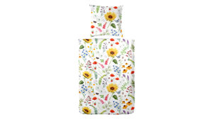 Bettwäsche-Set H. g. hahn haustextilien® aus Stoff in Mehrfarbig HAHN Bettwäsche-Set zweiteilig, ca. 135 x 200 cm - mehrfarbiges Blumenmuster
