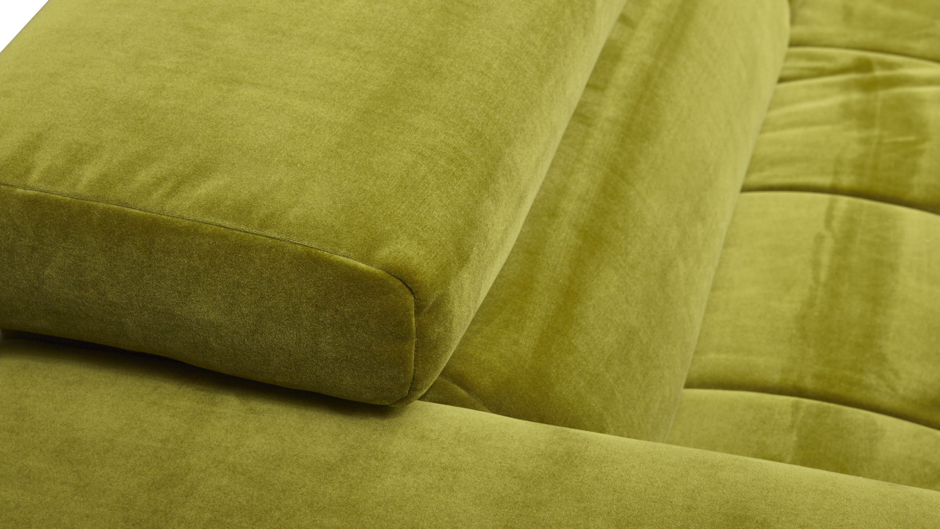 Ecksofa KAWOO aus Stoff in Hellgrün KAWOO Polster Serie VS-MP1038 - Ecksofa bzw. Polstermöbel moosgrüne Wirkware Salsa & silberfarbene Füße - Stellfläche ca. 323 x 222 cm