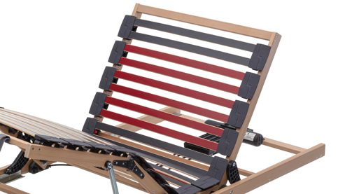 Lattenrost Interliving aus Holz in Holzfarben Interliving Lattenrost Serie 1952 mit Bettkastenzugang zweifach motorisch mit Handschalter – Liegefläche ca. 120 x 200 cm