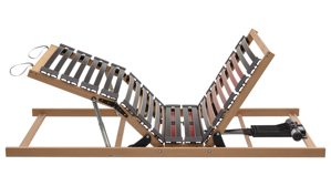 Lattenrost Interliving aus Holz in Holzfarben Interliving Lattenrost Serie 1952 mit Bettkastenzugang zweifach motorisch mit Handschalter – Liegefläche ca. 140 x 200 cm