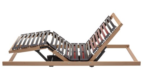 Lattenrost Interliving aus Holz in Holzfarben Interliving Lattenrost Serie 1952 - V6282 zweifach motorisch mit Handschalter – Liegefläche ca. 80 x 200 cm