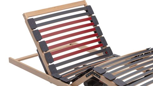 Lattenrost Interliving aus Holz in Holzfarben Interliving Lattenrost Serie 1952 - V6282 zweifach motorisch mit Handschalter – Liegefläche ca. 80 x 200 cm