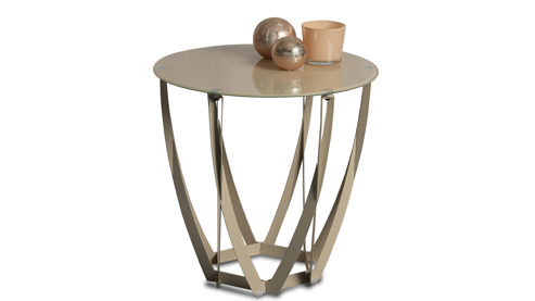 Beistelltisch M2 kollektion aus Glas in Creme Couchtisch Maya 1 Cremeweiß - Durchmesser ca. 50 cm