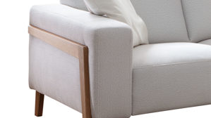 Ecksofa Exxpo sofa fashion aus Stoff in Weiß Ecksofa Starr beigefarbener Chenillebezug 02 Louise - Stellfläche ca. 163 x 250 cm