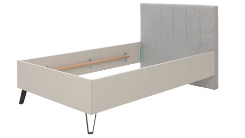 Bettgestell Interliving aus Holz in Hellgrau Interliving Jugendzimmer Serie 1702 - Bettgestell Sandgrau - Liegefläche ca. 120 x 200 cm