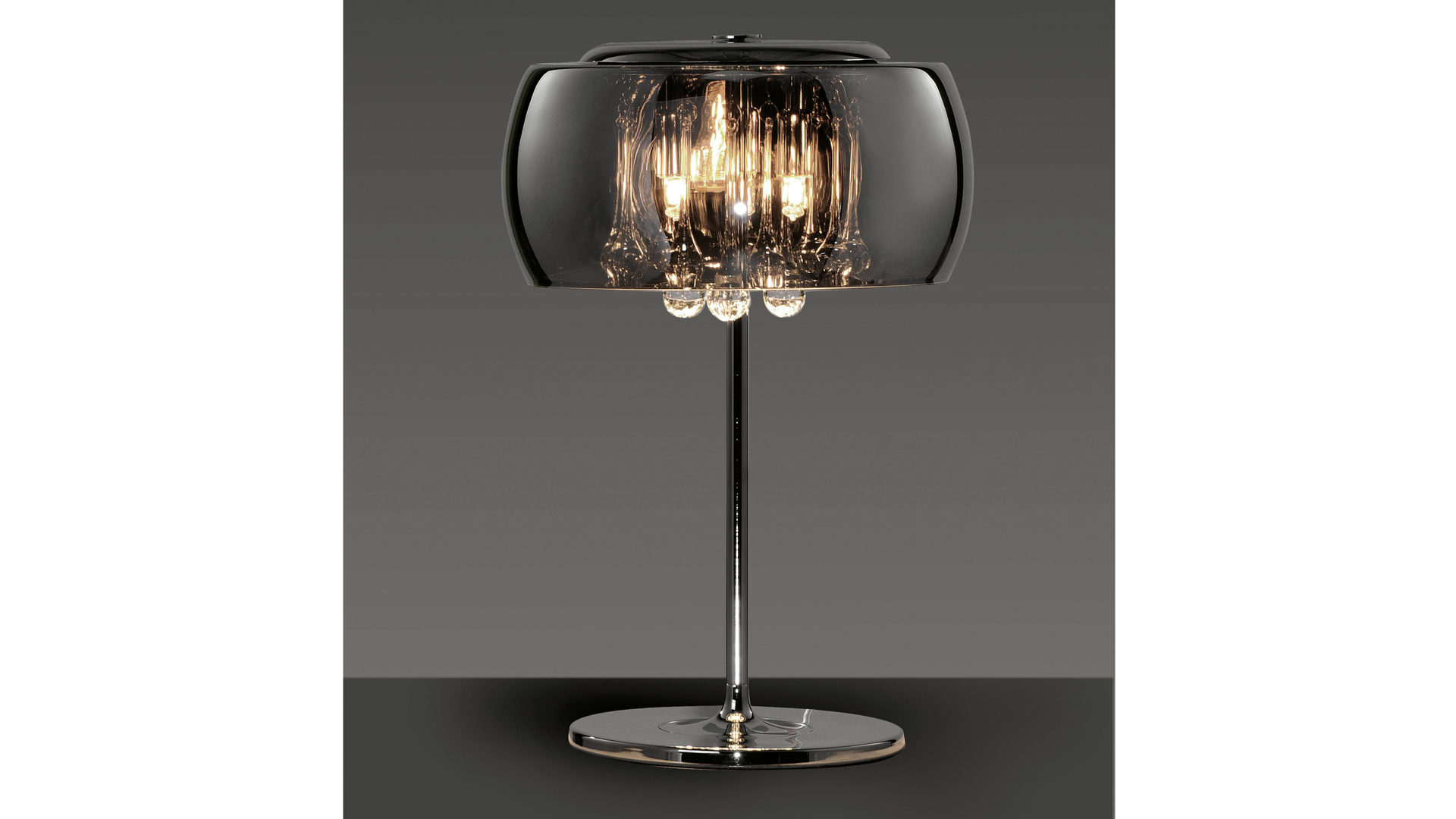 Tischleuchte Trio lighting for you aus Glas in Metallfarben TRIO Tischleuchte Vapore verchromtes Glas – Höhe ca. 43 cm