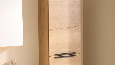 Hängeschrank Interliving aus Holz in Holzfarben Interliving Bad Serie 3730 - Hängeschrank Eiche Sierra - zwei Türen, Höhe ca. 158 cm