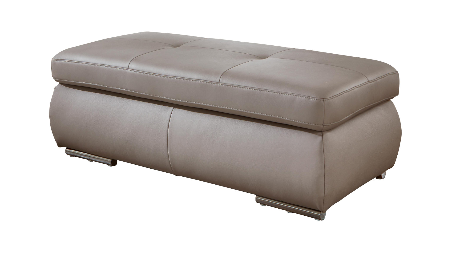 Funktionshocker modulmaster aus Leder in Grau Modulmaster MM-PN1044 - Funktionshocker als Sitzmöbel granitfarbenes Leder Torro & Rollenfüße – ca. 129 x 64 cm