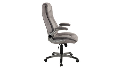 Bürostuhl Duo collection aus Stoff in Grau Chefsessel Nino kieselgrauer Webstoff 112 & graues Drehkreuz