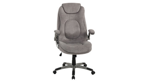 Bürostuhl Duo collection aus Stoff in Grau Chefsessel Nino kieselgrauer Webstoff 112 & graues Drehkreuz