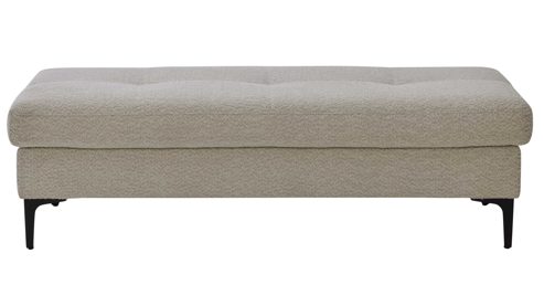 Polsterhocker Interliving aus Stoff in Hellgrau Interliving Sofa Serie 4420 - XXL-Hocker mit Metallfüßen graubeiger Bezug LRS 19 – ca. 152 x 65 cm