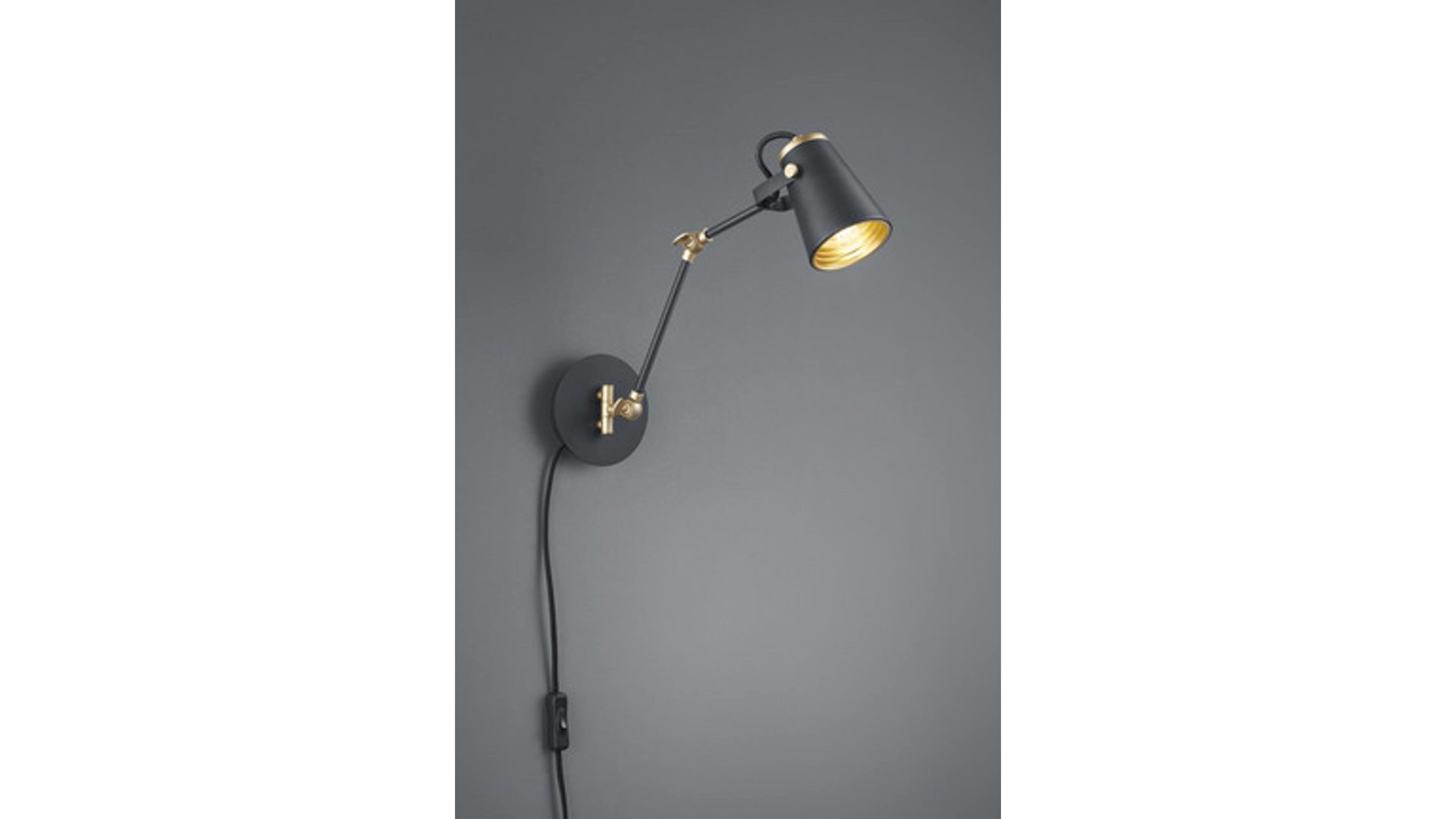 Wandleuchte Trio lighting for you aus Metall in Schwarz Wandleuchte Edward mattschwarzes & goldfarbenes Metall – Höhe ca. 25 cm